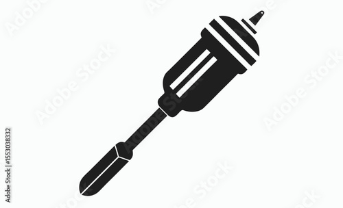 Screwdriver silhouette, hand tool icon, black vector illustration, repair equipment graphic