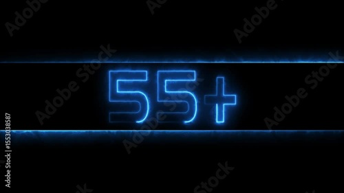 Neon light Number Animation. Neon Countdown Numbers.
