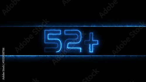 Neon light Number Animation. Neon Countdown Numbers.