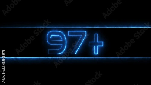 Neon light Number Animation. Neon Countdown Numbers.