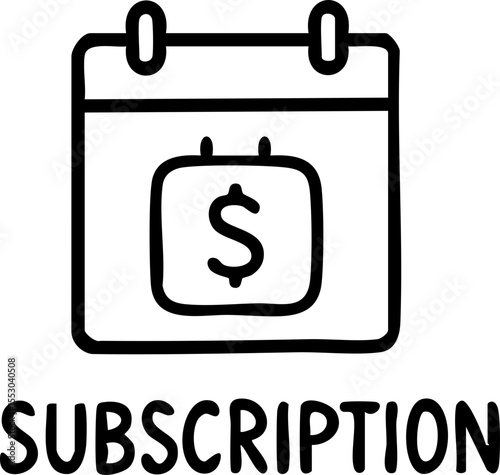 Subscription Calendar Icon with Dollar Sign