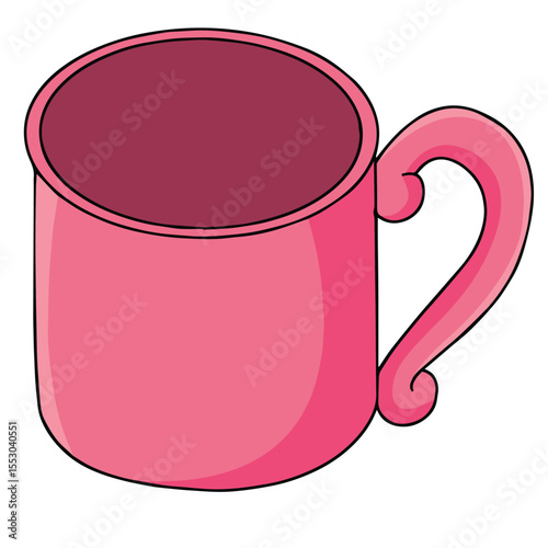 Cute cartoon hand drawn vector empty cup mug clipart.
