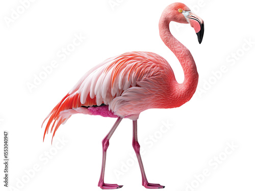 Pink flamingo isolated on transparent background png