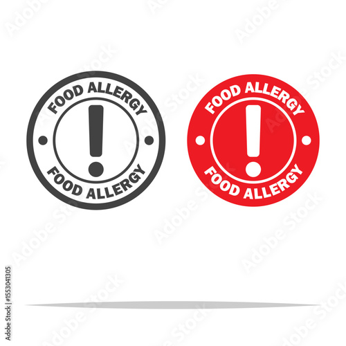 Food allergy label advice vector isolated illustration