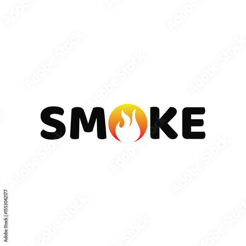 smoke logo design, fire flame graphic icon vector template