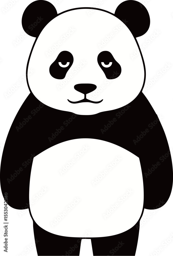 Fototapeta premium Interlocking Flat Design Kimo-kawaii Panda Character