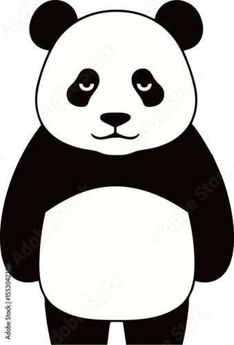 Interlocking Flat Design Kimo-kawaii Panda Character