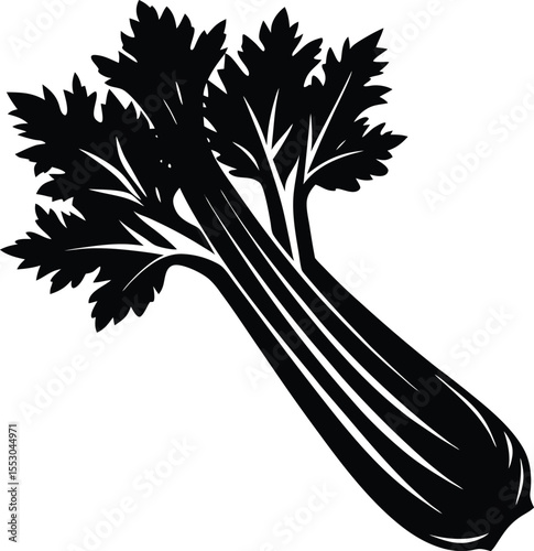 Silhouette of a Celery Stick