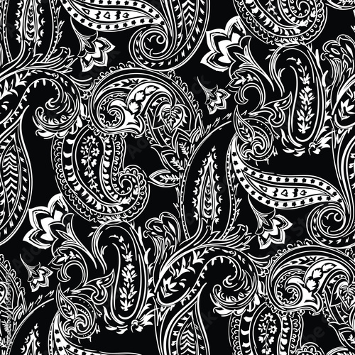 abstract paisley pattern on black background