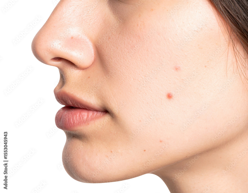 Close-up side profile of a young woman Close-up side profile of a young woman