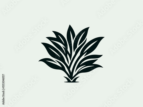 Vintage engraved kale silhouette vector logo for farmers markets or health food cafes