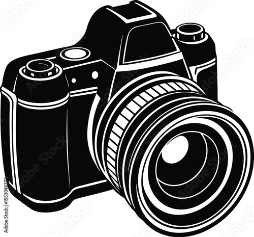 Silhouette of a DSLR Camera