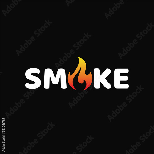 smoke logo design, fire flame graphic icon vector template