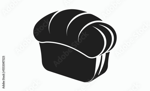 Bread loaf illustration silhouette, baguette hand drawn, bakery shop sketch, vintage food engraving