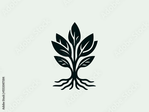 Vintage engraved kale silhouette vector logo for farmers markets or health food cafes