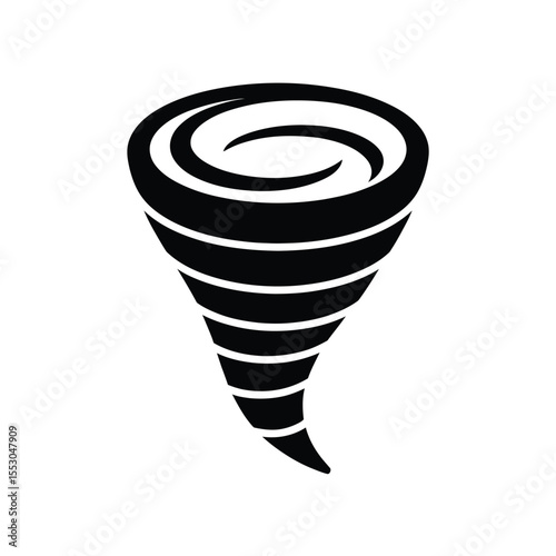 Black and white tornado icon swirling vortex vector illustration