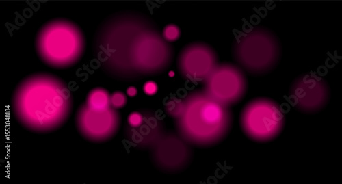 Purple blurred bokeh circles on black background with soft glow, imitating distant lights or defocused highlights in low-light environment.