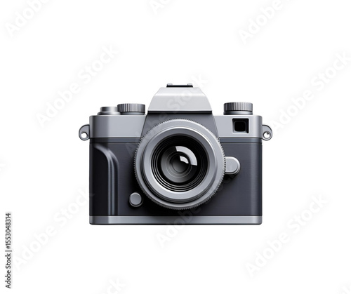 Vintage Style Camera with Modern Lens.