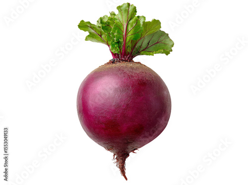 Fresh beetroot with green leaves isolated on black background, Isolated On Transparent Background