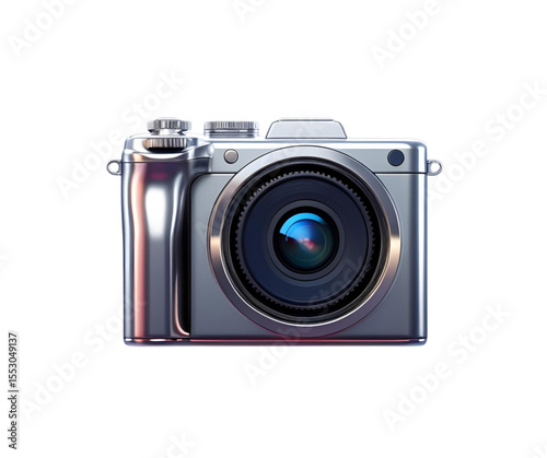 Futuristic Flash: The Sleek Silver Camera.