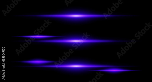 Horizontal glowing beams in layered layout with smooth edges and intensity gradients, ideal for interface design or sci-fi visuals.