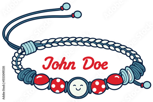 Customizable friendship bracelet design with personalized name typography