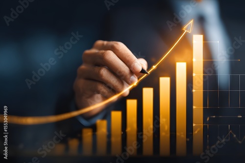 Business Growth Hand Drawing Chart.