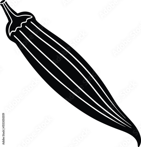 Silhouette of an Okra