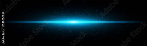 Light burst set icon. Aqua horizontal flash with subtle particles and gradient beam on dark background, perfect for tech or digital interface themes.