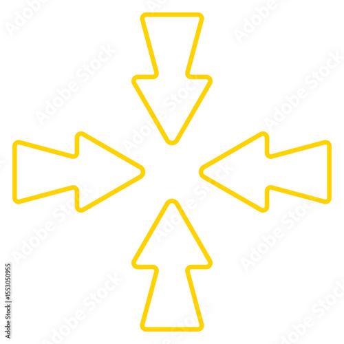 Navigation arrow icon. Outline arrows pointing in four directions. Represents control, positioning, orientation, or spatial interface navigation.