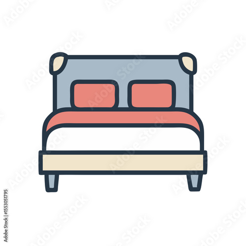 stylish double bed with cushions and a soft comforter in a contemporary design
