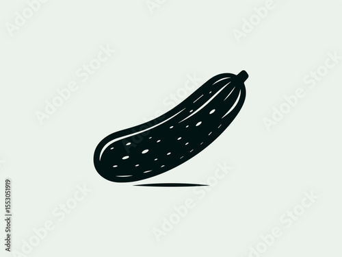 Geometric abstract cucumber vector logo with segmented slices for health food startups