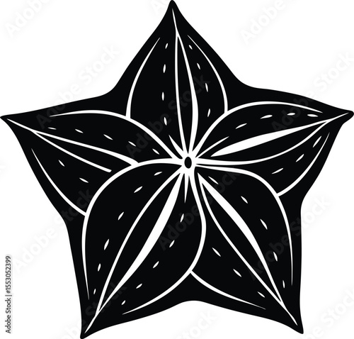 Silhouette of a Star Fruit