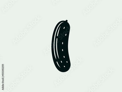 Geometric abstract cucumber vector logo with segmented slices for health food startups