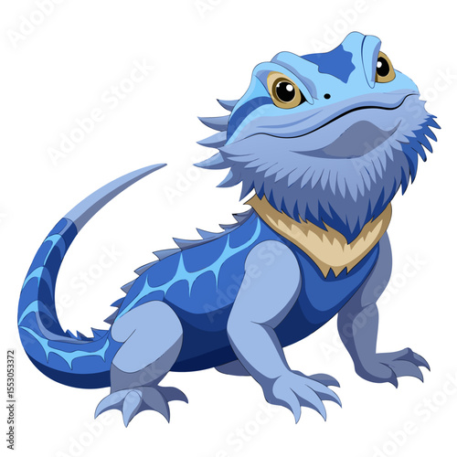 Translucent Morph Bearded Dragon Vector Illustration – Rare Genetic Variation