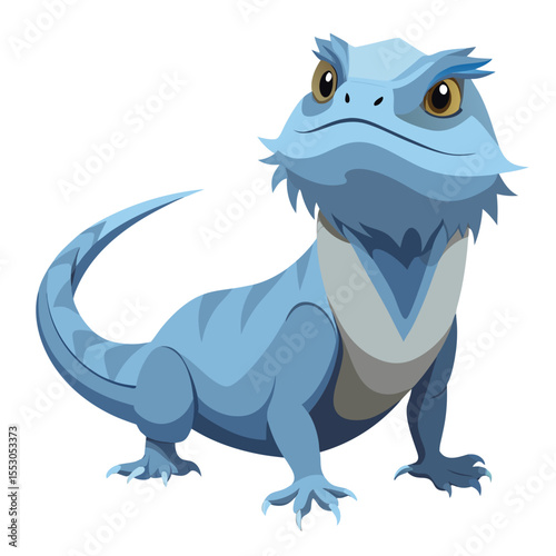 Pogona Vitticeps Vector Illustration – Translucent Baby Dragon with Clear Skin Effect