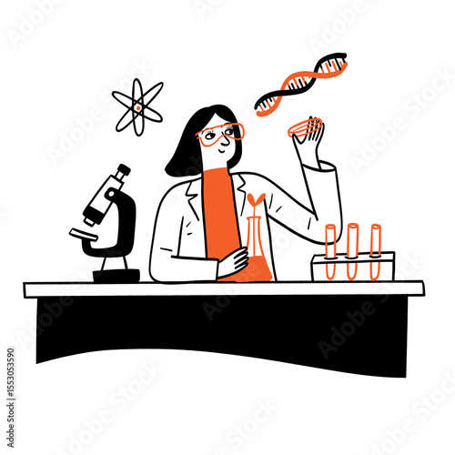 Scientists or students are studying and experimenting on biotechnology.
