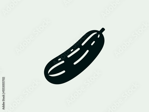Geometric abstract cucumber vector logo with segmented slices for health food startups