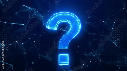 Glowing Question Mark Animation Video – Futuristic Digital Mystery Background