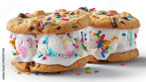 Delicious mini ice cream sandwiches feature cookie edges with colorful sprinkles and creamy filling, perfect for sweet treat. Ice Cream Sandwich Day