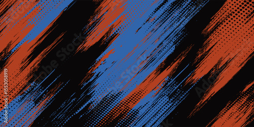 Abstract orange, black and blue background with grunge brush strokes. textures for poster and web banner design. Eps 10