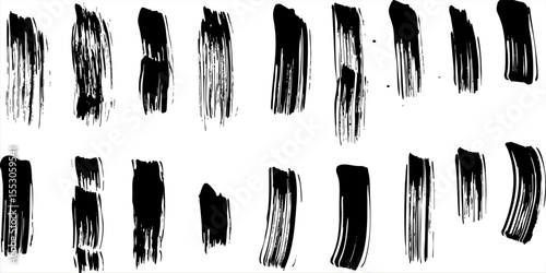 Wallpaper Mural Collection of vector paint bold brush strokes, hand drawn thick grunge lines and rectangle shapes. Sketchy bold horizontal lines. Black ink brush strokes and banners. Grunge marker highlight underline Torontodigital.ca