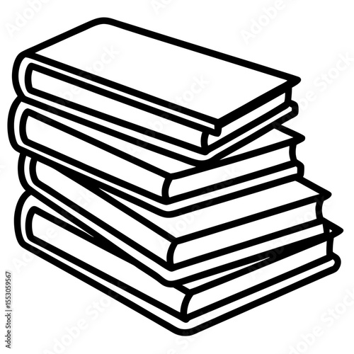 Simple Books Stack Drawing
