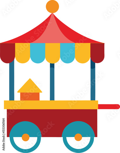 Vibrant Colorful Concession Cart Design Perfect for Festivals and Events