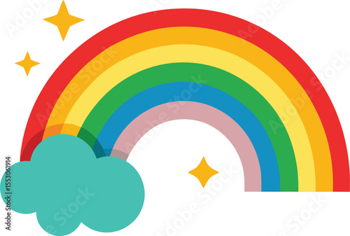 Vibrant Rainbow Illustration Colors of Joy and Wonder