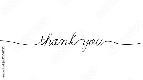 thank you animated continuous single one line art drawn animation phrase on white black background. hand drawing of word text thanks