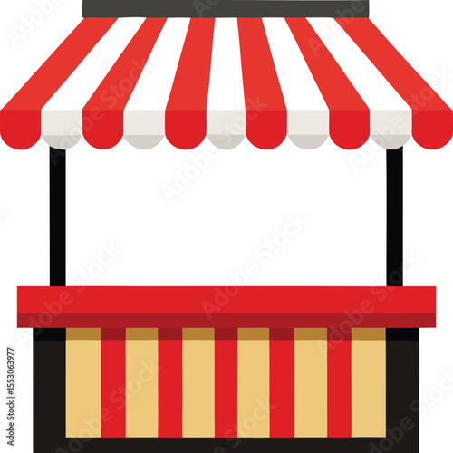 Vibrant Striped Market Stall Design Perfect for Summer Festivals and Events