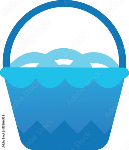 Blue Wicker Basket A Charming Illustration of Summer