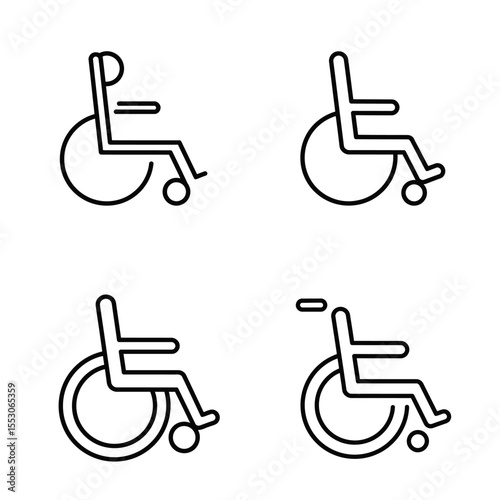 Wheelchair Handicap Icon set Vector Illustration - Vector