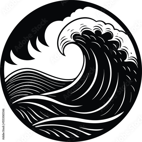Silhouette of a Beach Wave Crest